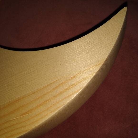 Crescent Moon Tray Natural Wood Dish Jewelry Crystal Gem Display Celestial Decor - Picture 4 of 5